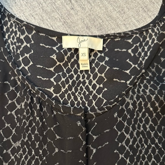 JOIE | Silk Black Snakeskin Print Top Shirt Size XS EUC Worn once! - Picture 4 of 8